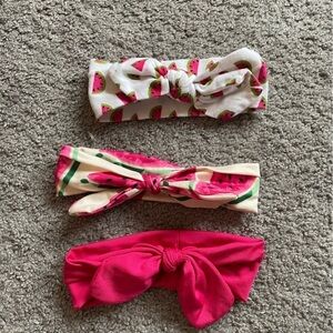 Set Of Three Watermelon Theme Girls Infant Toddler Headbands